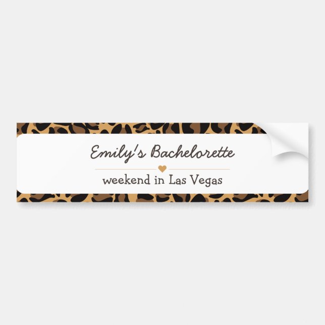 Adesivo Para Carro Bachelorette Bride Boujee Trendy Leopard Impressão (Frente)