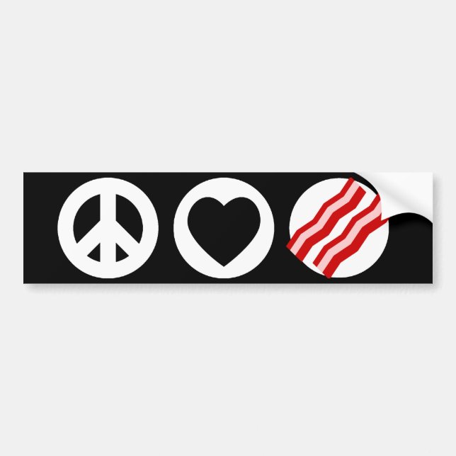 Adesivo Para Carro Bacon do amor da paz (Frente)
