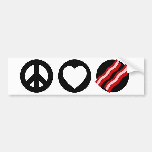 Adesivo Para Carro Bacon do amor da paz (Frente)