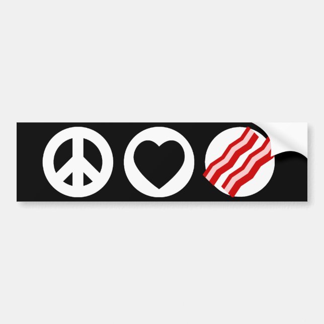 Adesivo Para Carro Bacon do amor da paz (Frente)