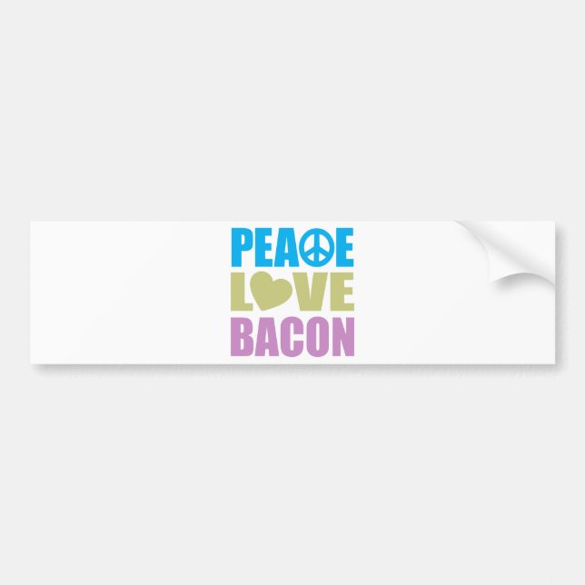 Adesivo Para Carro Bacon do amor da paz (Frente)