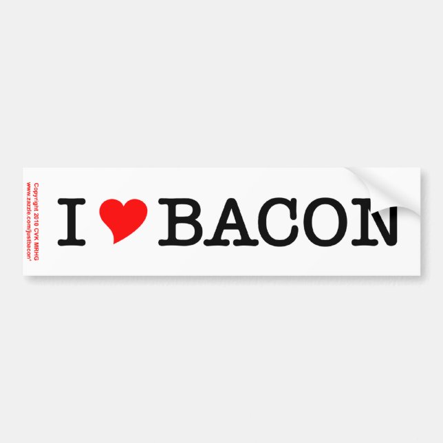 Adesivo Para Carro Bacon I Love (Frente)