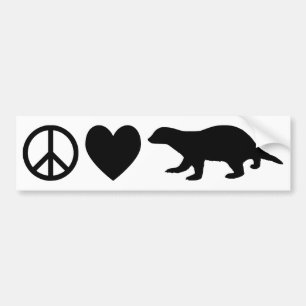 Adesivo Para Carro Badgers de Paz, Amor e Amor