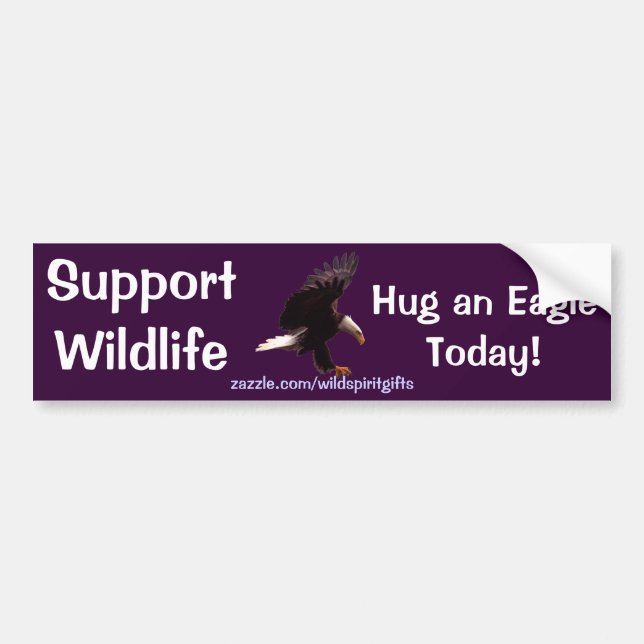 Adesivo Para Carro Bald EAGLE Wildlife Support Engraçado Bumper Stick (Frente)