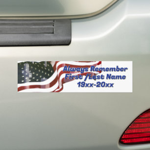 Adesivo Para Carro Bandeira Americana com Memorial de Cruzes