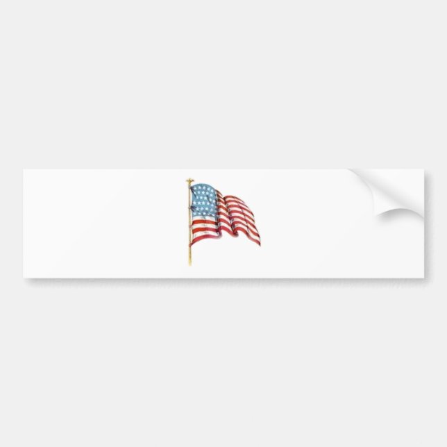 Adesivo Para Carro Bandeira americana de ondulação (Frente)