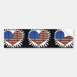 Adesivo Para Carro Bandeira Americana do Coração Patriótica