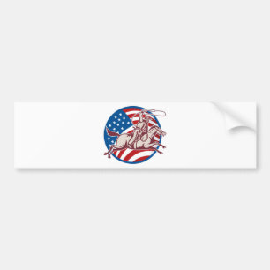Adesivo Para Carro Bandeira americana do laço do cavalo de equitaç