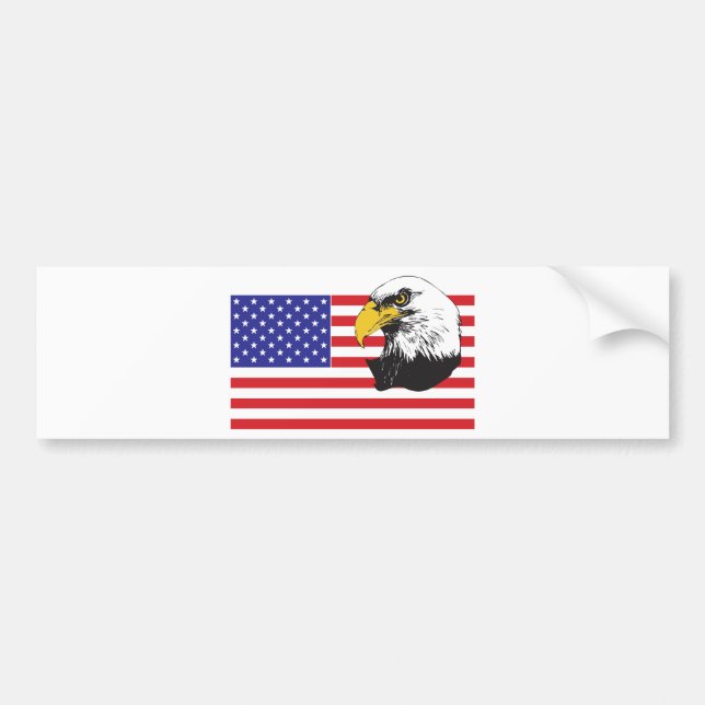 Adesivo Para Carro Bandeira Americana e Águia (Frente)