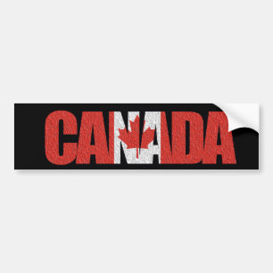 Adesivo Para Carro Bandeira canadense em "Canadá" no preto