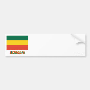 Adesivo Para Carro Bandeira civil de Etiópia com nome