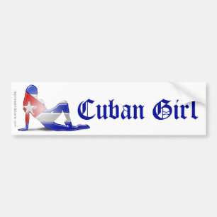 Adesivo Para Carro Bandeira cubana da silhueta da menina