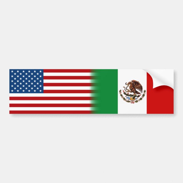 Adesivo Para Carro Bandeira da América do México - Estados Unidos Mex (Frente)