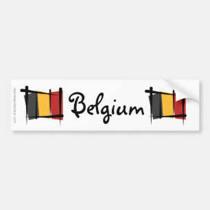 Adesivo Para Carro Bandeira da escova de Bélgica