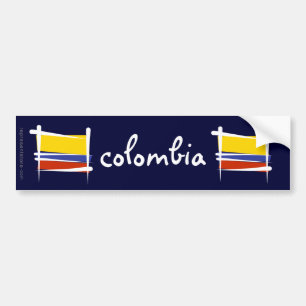 Adesivo Para Carro Bandeira da escova de Colômbia