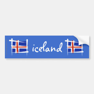 Adesivo Para Carro Bandeira da escova de Islândia