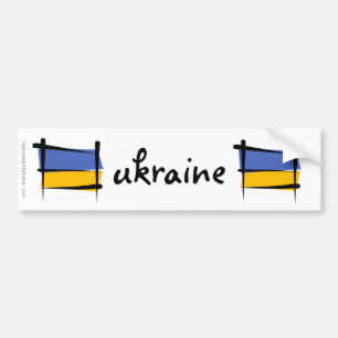 Adesivo Para Carro Bandeira da escova de Ucrânia