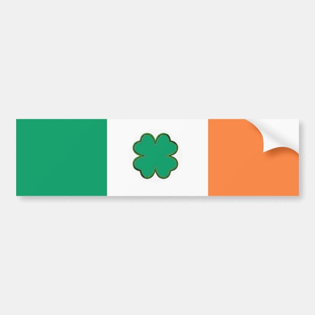 Adesivo Para Carro Bandeira da Irlanda Shamrock (Frente)