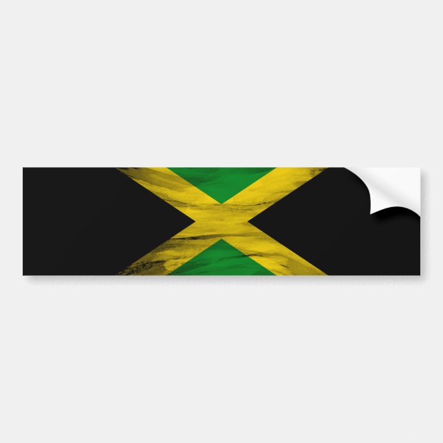 Adesivo Para Carro bandeira da Jamaica, pincel derrame, bandeira naci (Frente)