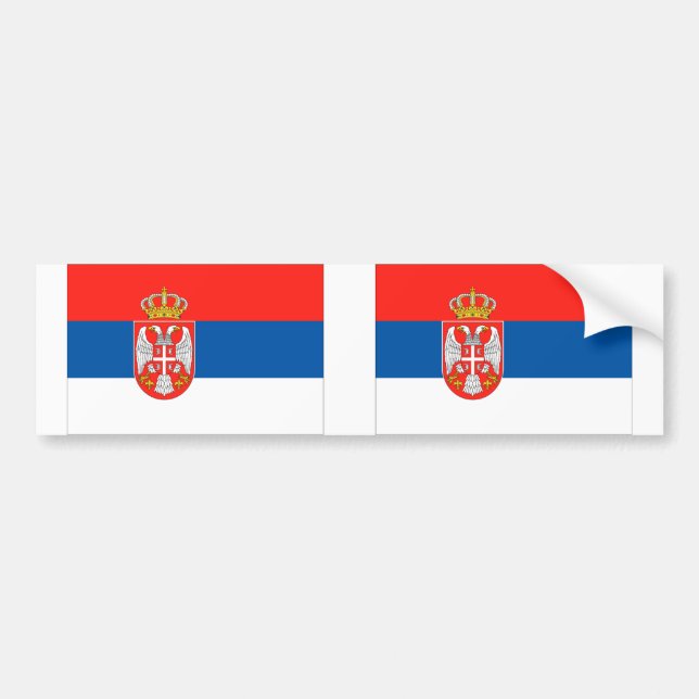 Adesivo Para Carro Bandeira da Sérvia (Frente)