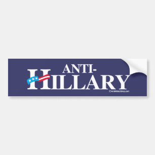 Adesivo Para Carro Bandeira de ANTI-HILLARY - Anti-Hillary - branco -