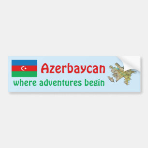 Adesivo Para Carro Bandeira de Azerbaijan e autocolante no vidro