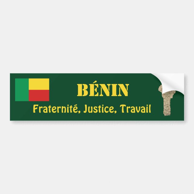Adesivo Para Carro Bandeira de Benin + Autocolante no vidro traseiro (Frente)