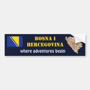 Adesivo Para Carro Bandeira de Bósnia - de Herzegovina + Autocolante