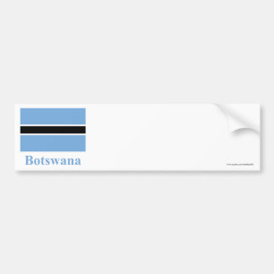 Adesivo Para Carro Bandeira de Botswana com nome