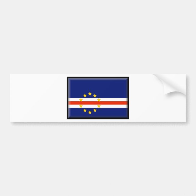 Adesivo Para Carro Bandeira de Cabo Verde (Frente)