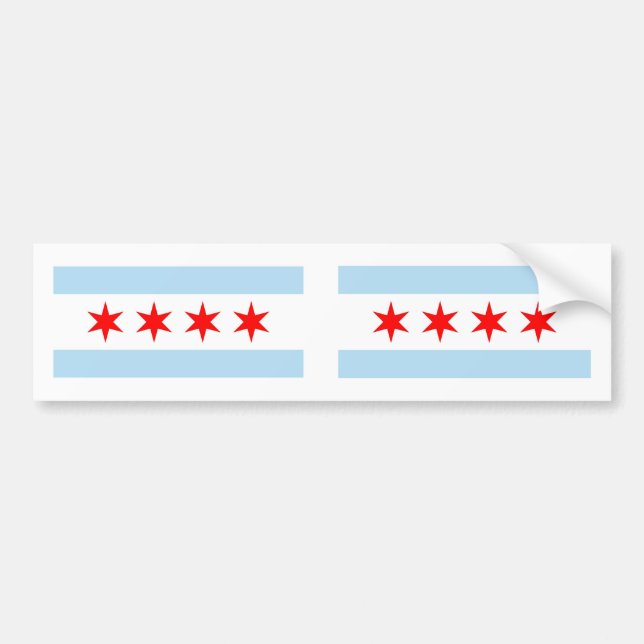Adesivo Para Carro bandeira de Chicago (Frente)