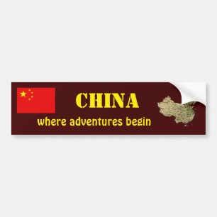 Adesivo Para Carro Bandeira de China + Autocolante no vidro traseiro