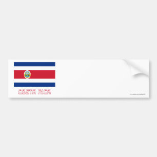 Adesivo Para Carro Bandeira de Costa Rica com nome