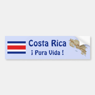 Adesivo Para Carro Bandeira de Costa Rica e autocolante no vidro