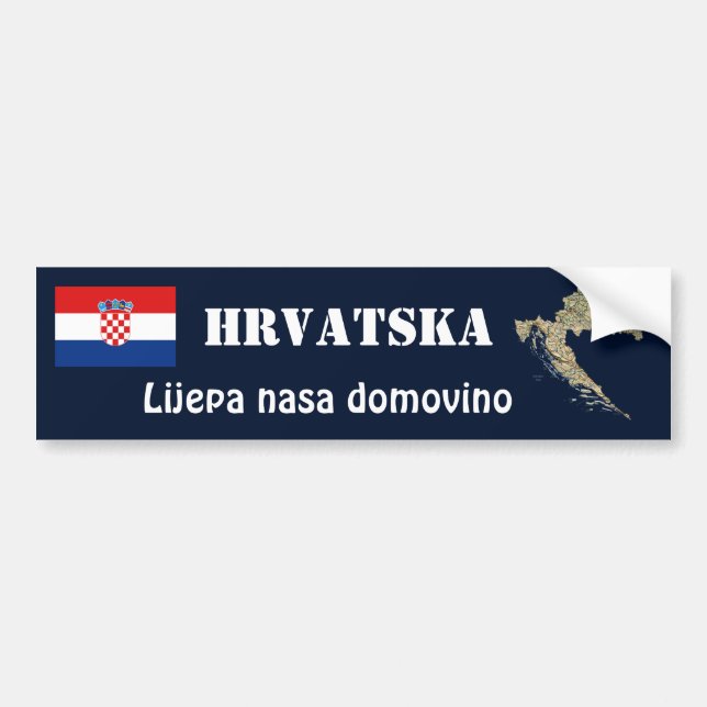 Adesivo Para Carro Bandeira de Croatia + Autocolante no vidro (Frente)