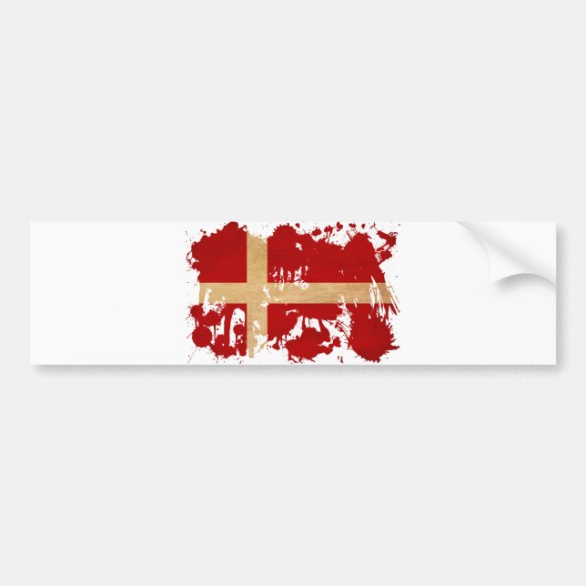 Adesivo Para Carro Bandeira de Dinamarca (Frente)