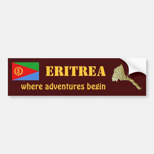 Adesivo Para Carro Bandeira de Eritrea + Autocolante no vidro (Frente)