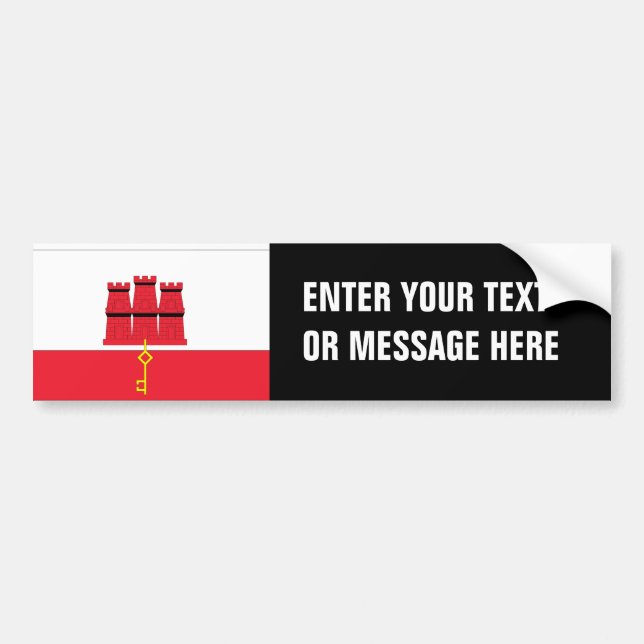 Adesivo Para Carro Bandeira de Gibraltar (Frente)