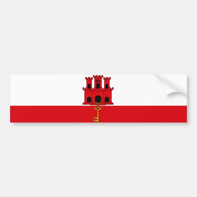 Adesivo Para Carro Bandeira de Gibraltar (Frente)