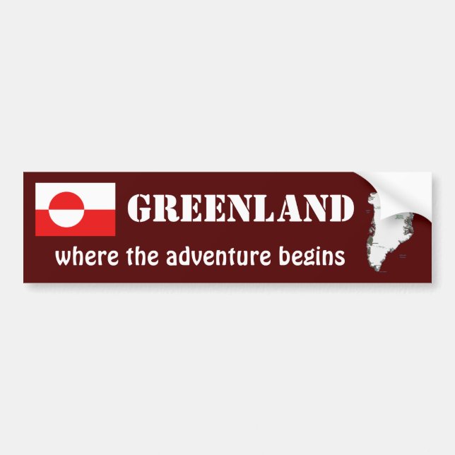 Adesivo Para Carro Bandeira de Greenland + Autocolante no vidro (Frente)