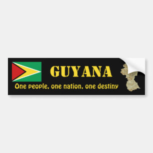 Adesivo Para Carro Bandeira de Guyana + Autocolante no vidro traseiro