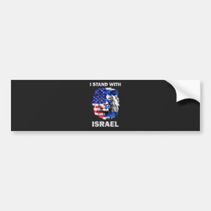 Adesivo Para Carro Bandeira de Israel e EUA Leão _ Eu Estou com Israe