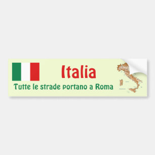 Adesivo Para Carro Bandeira de Italia + Autocolante no vidro traseiro