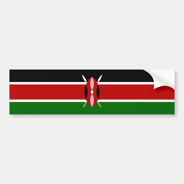 Adesivo Para Carro Bandeira de Kenya/Kenyan (Frente)