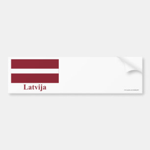 Adesivo Para Carro Bandeira de Latvia com nome no Latvian