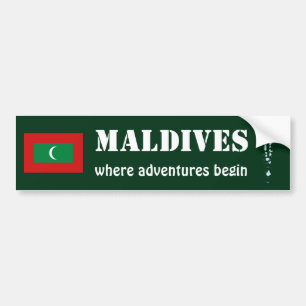 Adesivo Para Carro Bandeira de Maldives + Autocolante no vidro