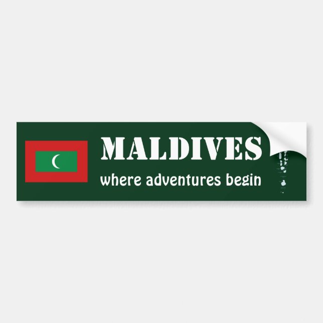 Adesivo Para Carro Bandeira de Maldives + Autocolante no vidro (Frente)