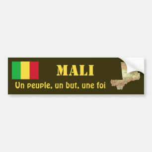 Adesivo Para Carro Bandeira de Mali + Autocolante no vidro traseiro