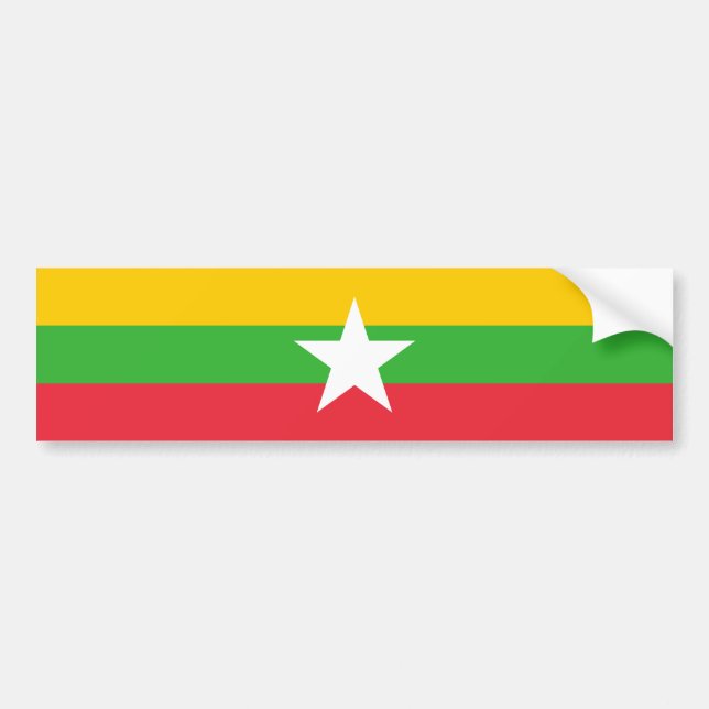 Adesivo Para Carro Bandeira de Myanmar (Frente)