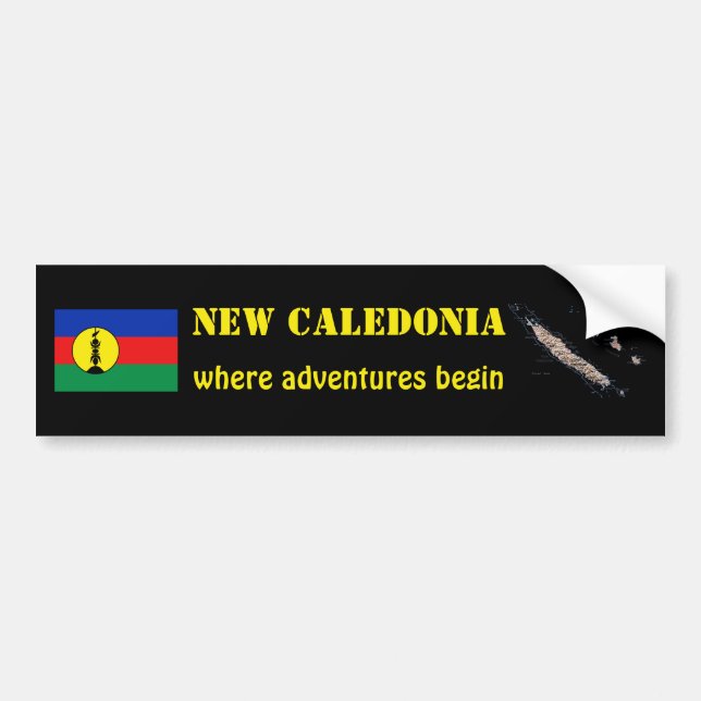 Adesivo Para Carro Bandeira de Nova Caledônia + Autocolante no vidro (Frente)